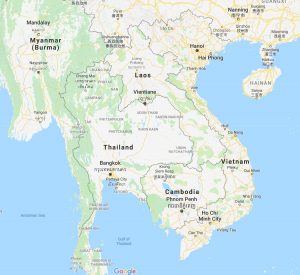 Map of Vietnam and Cambodia